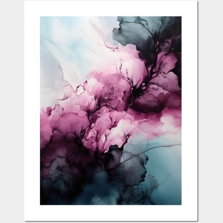 Midnight Rose - Abstract Alcohol Ink Art Posters and Art